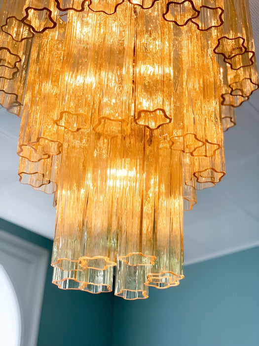 Yellow Murano Glass Tube Chandelier-DWHOME
