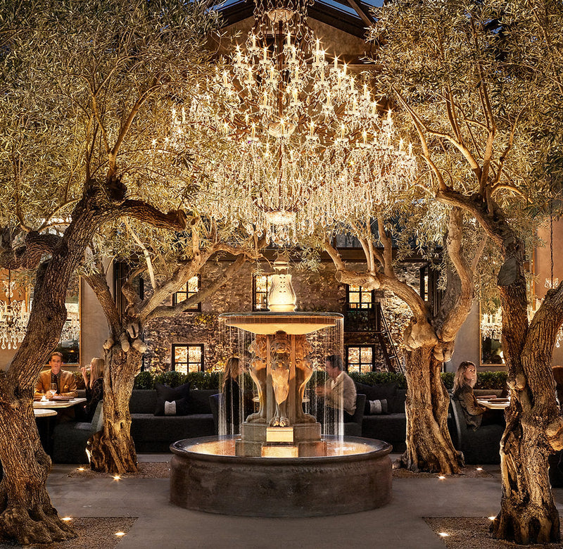 IRON & CRYSTAL ROUND CHANDELIER-DWHOME
