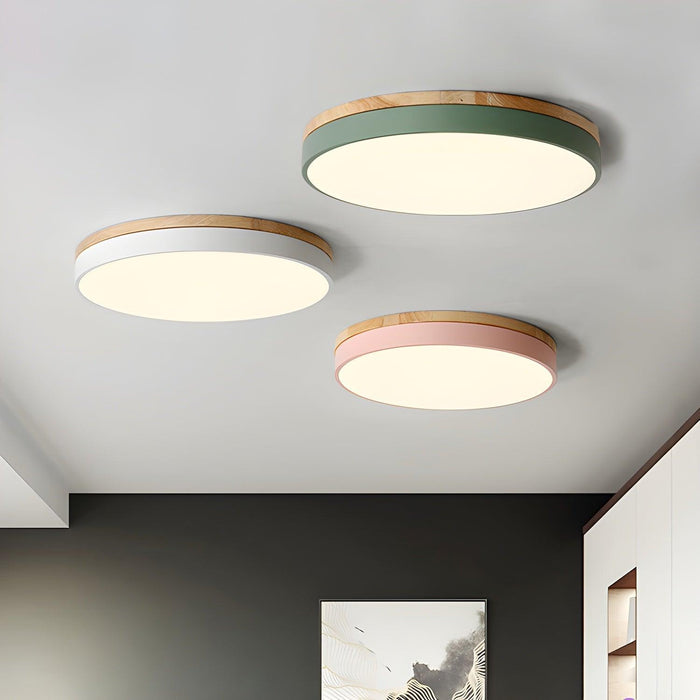 Zara Circular Wood Ceiling Lamp - DWHOME