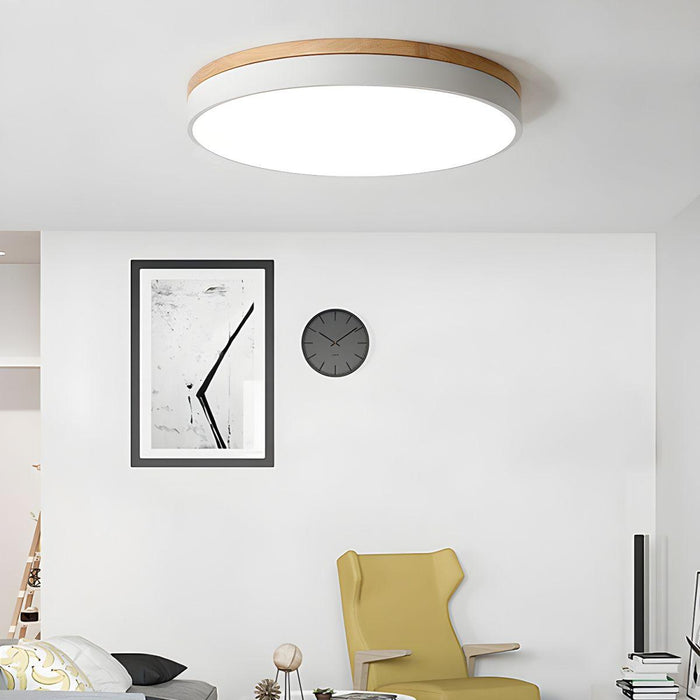 Zara Circular Wood Ceiling Lamp - DWHOME