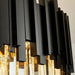 Zen Modern Round Black And Gold Crystal Chandelier-DWHOME