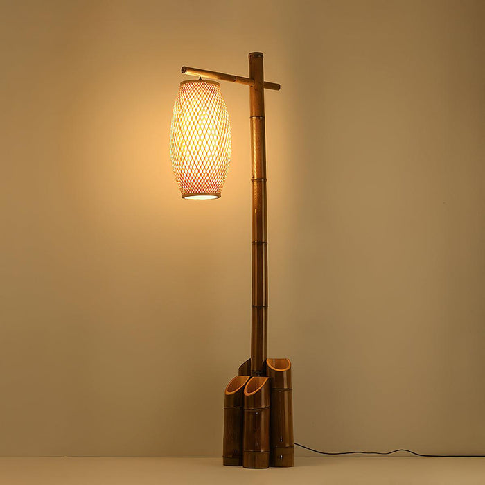 Zen Bamboo Tube Floor Lamp.