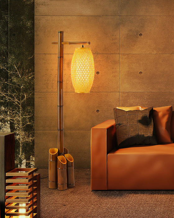 Zen Bamboo Tube Floor Lamp.