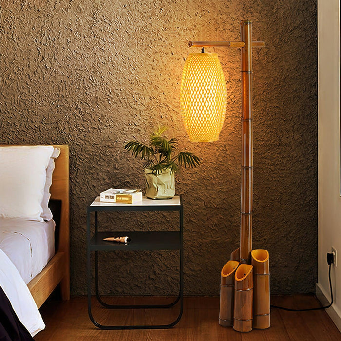 Zen Bamboo Tube Floor Lamp.