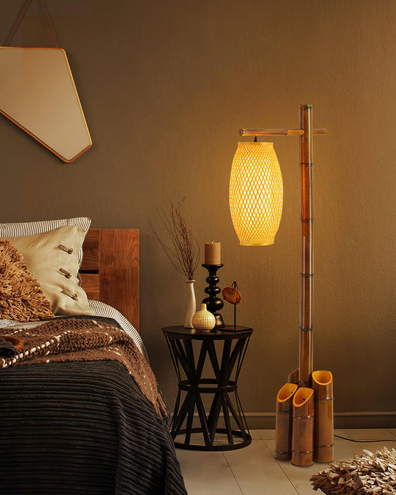 Zen Bamboo Tube Floor Lamp.