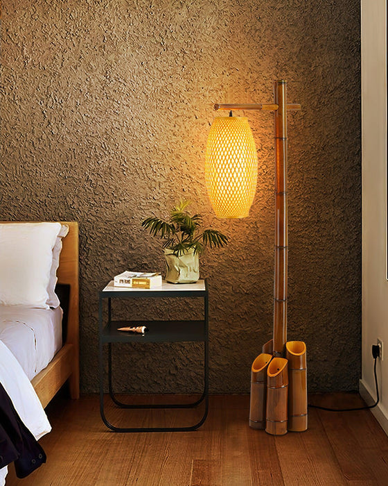 Zen Bamboo Tube Floor Lamp.