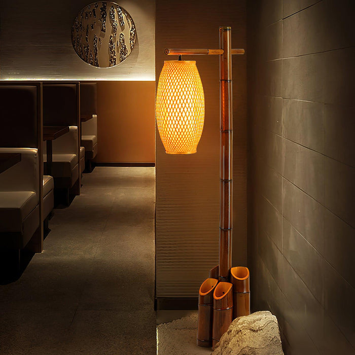 Zen Bamboo Tube Floor Lamp.