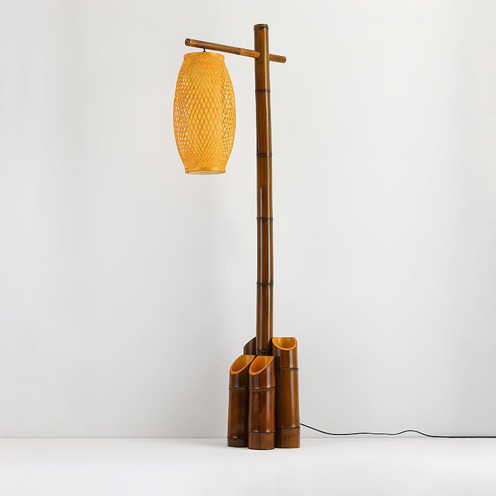 Zen Bamboo Tube Floor Lamp.