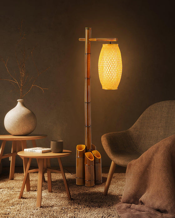 Zen Bamboo Tube Floor Lamp.