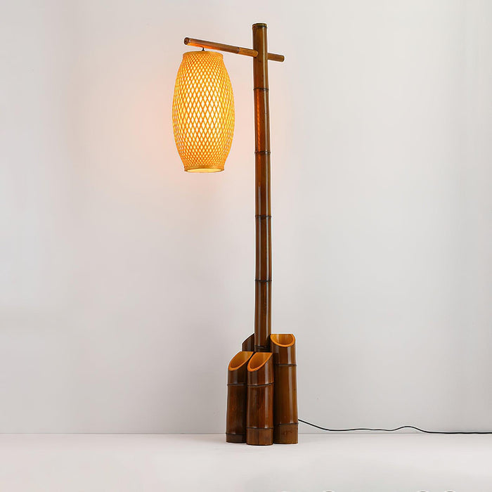 Zen Bamboo Tube Floor Lamp.