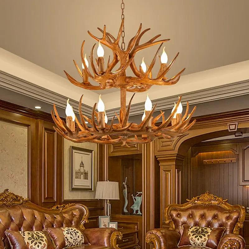 Zoey Resin Moose Antler Chandelier-DWHOME