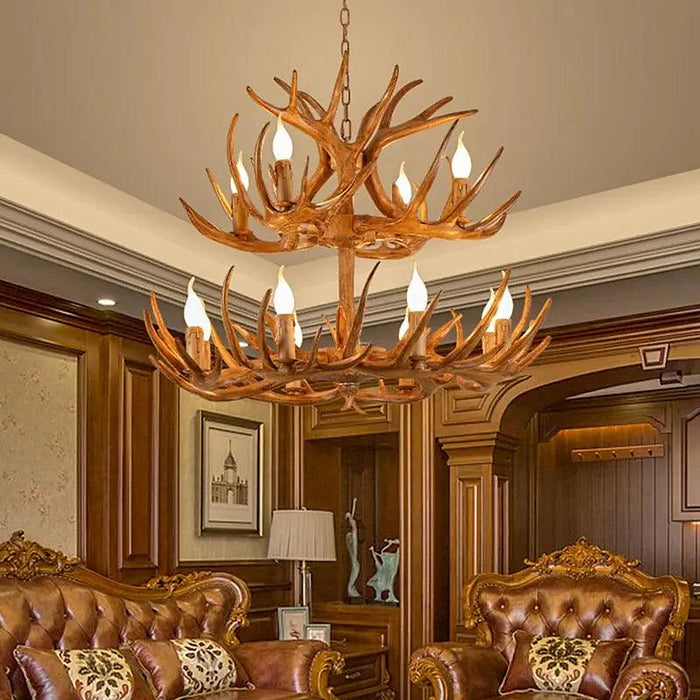 Zoey Resin Moose Antler Chandelier-DWHOME