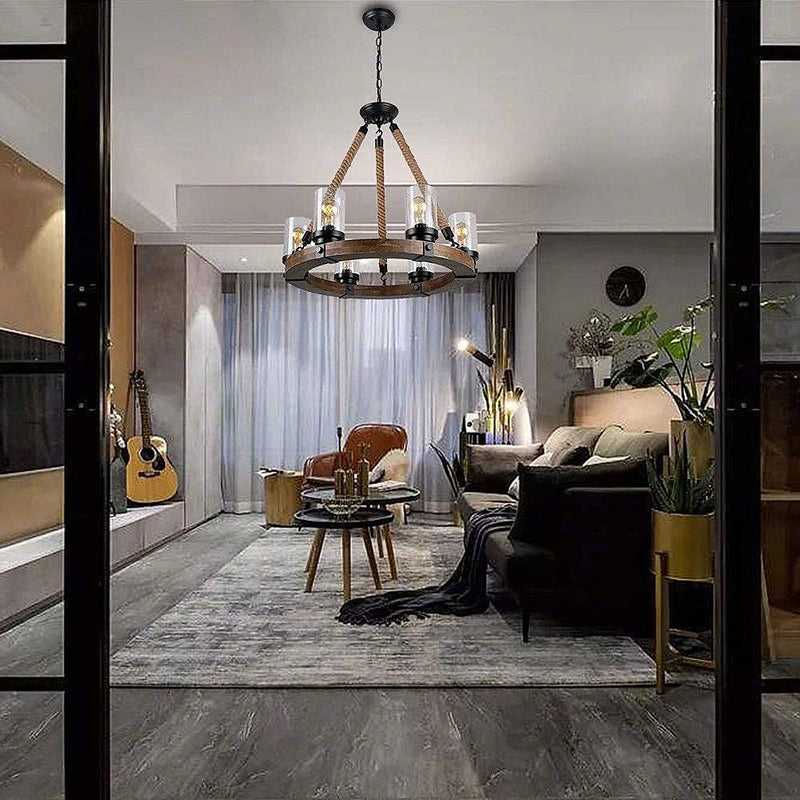Zora Wagon Wheel Chandelier-DWHOME