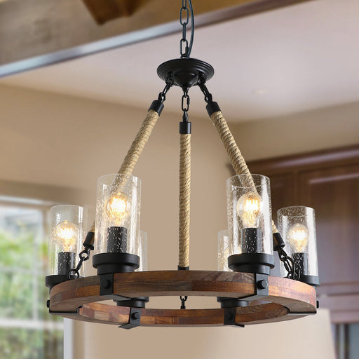 Zora Wagon Wheel Chandelier-DWHOME