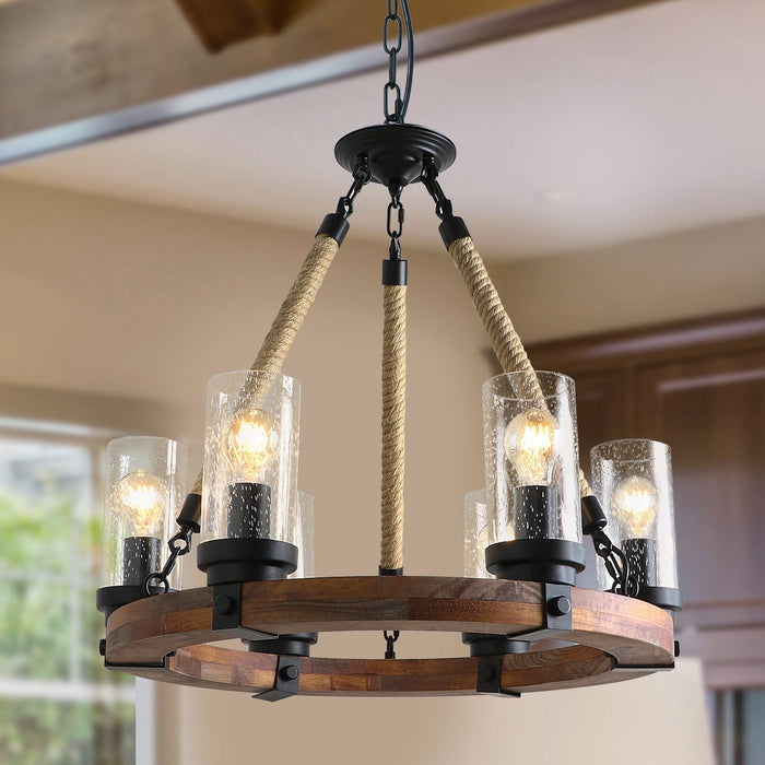 Zora Wagon Wheel Chandelier-DWHOME