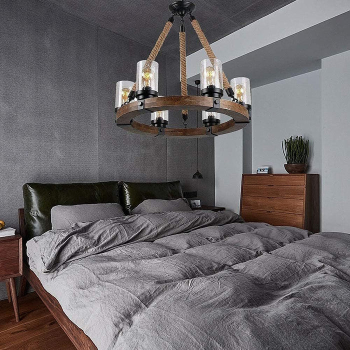Zora Wagon Wheel Chandelier-DWHOME