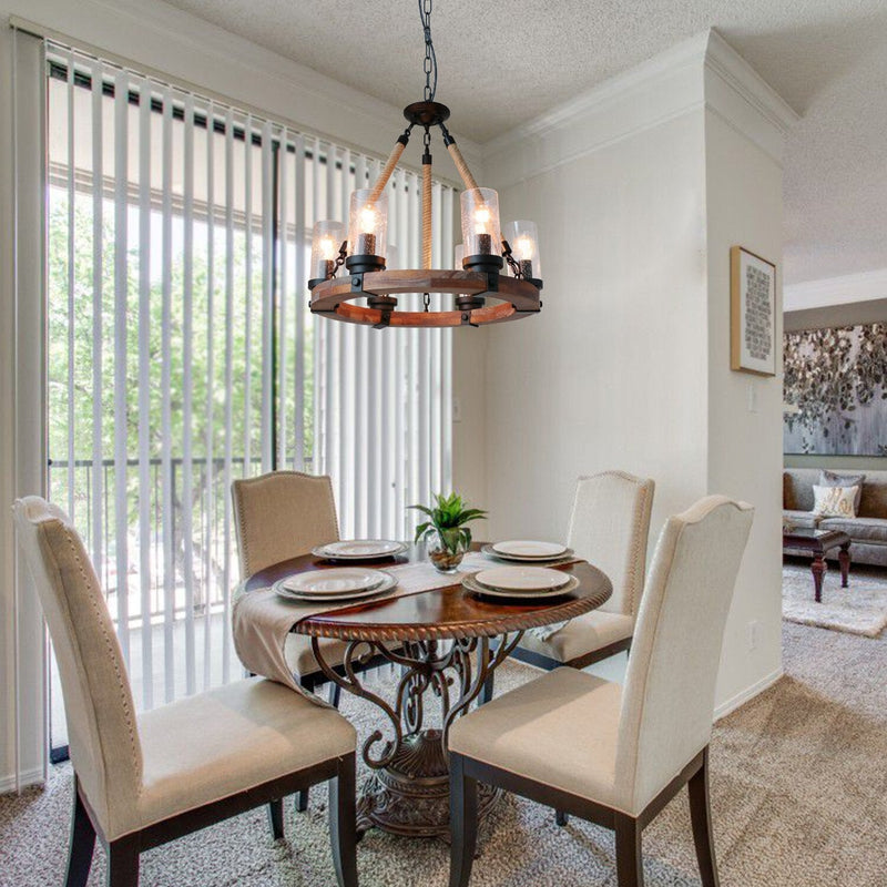 Zora Wagon Wheel Chandelier-DWHOME