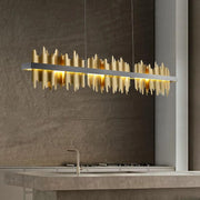 Nera Brushed Brass Dining Room Chandelier-DWHOME