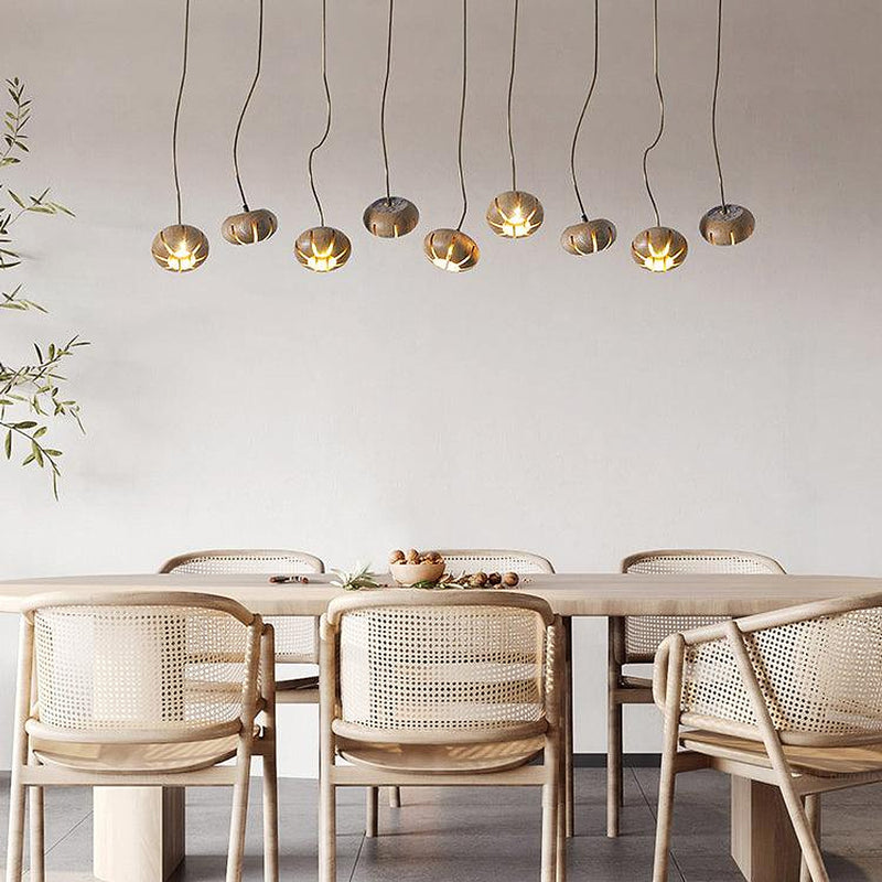 Wooden Petal Kitchen Island Pendant Light-DWHOME