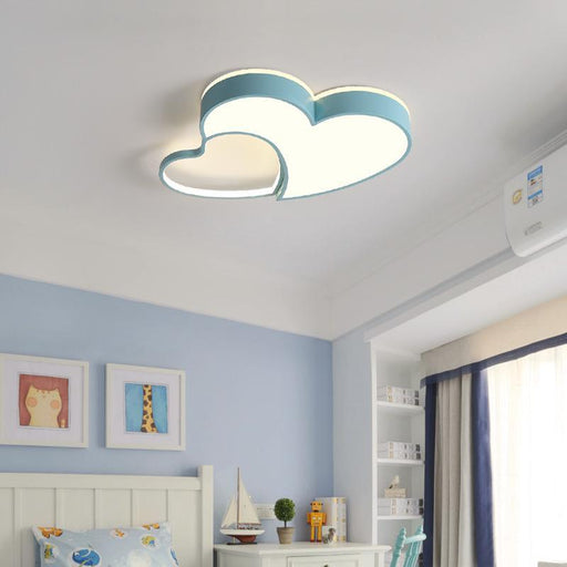 Acrylic LED Double Heart Ceiling Light for Children Room.