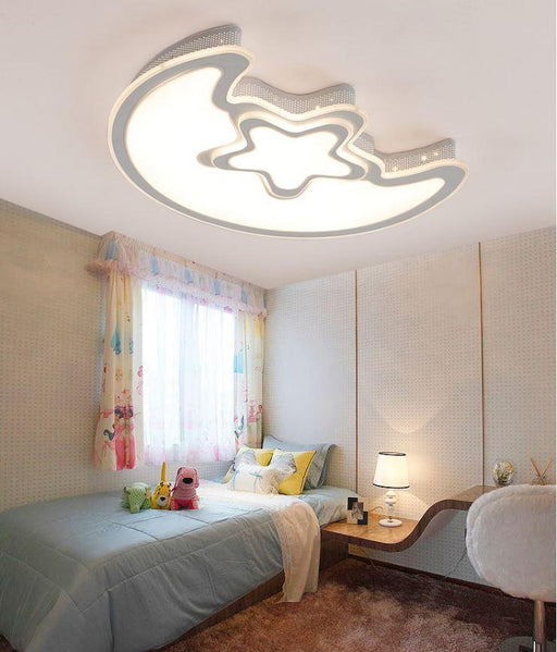 Acrylic Moon and Star Ceiling Light for Living Room Bedroom.