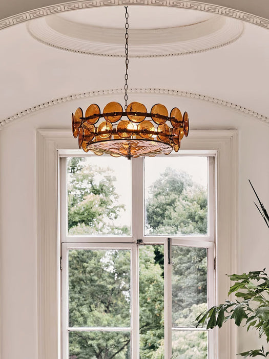 Solaris Disc Murano Chandelier-DWHOME
