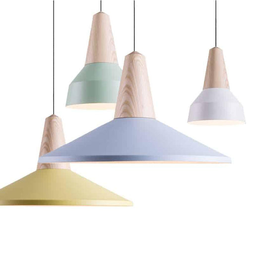 AGNES Solid Wood & Aluminum Pendant Light.