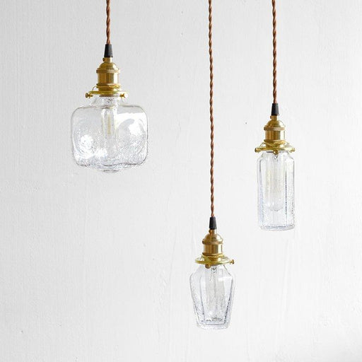 Alfred brass glass shade french country pendant light.