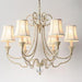 American Country Style Cloth Metal Crystal LED Chandelier.