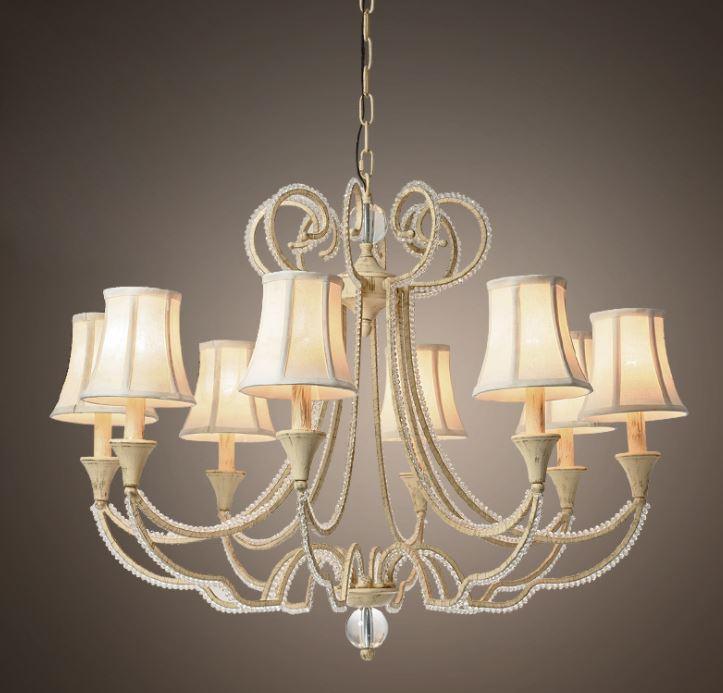 American Country Style Cloth Metal Crystal LED Chandelier.