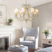 American Country Style Cloth Metal Crystal LED Chandelier.