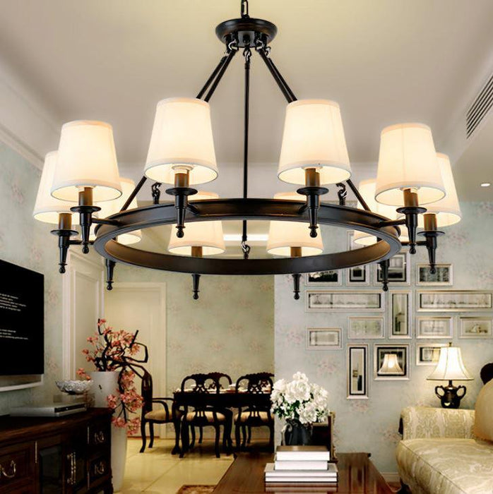 American Country Style Metal Cloth LED Chandelier.