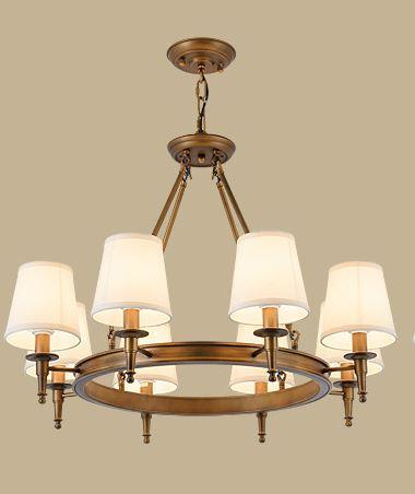 American Country Style Metal Cloth LED Chandelier.