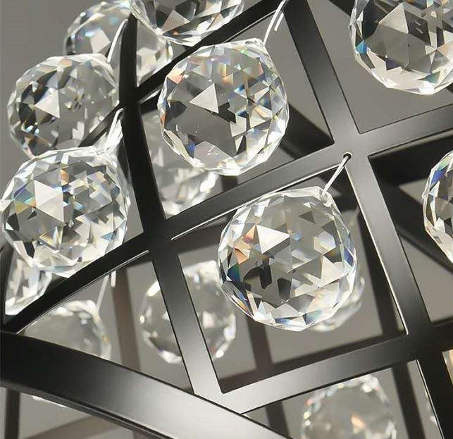 American Style Crystal LED Pendant Light Chandelier - Black.