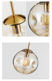 Aminta Dimpled Glass Shade Brass Pendant Light-DWHOME