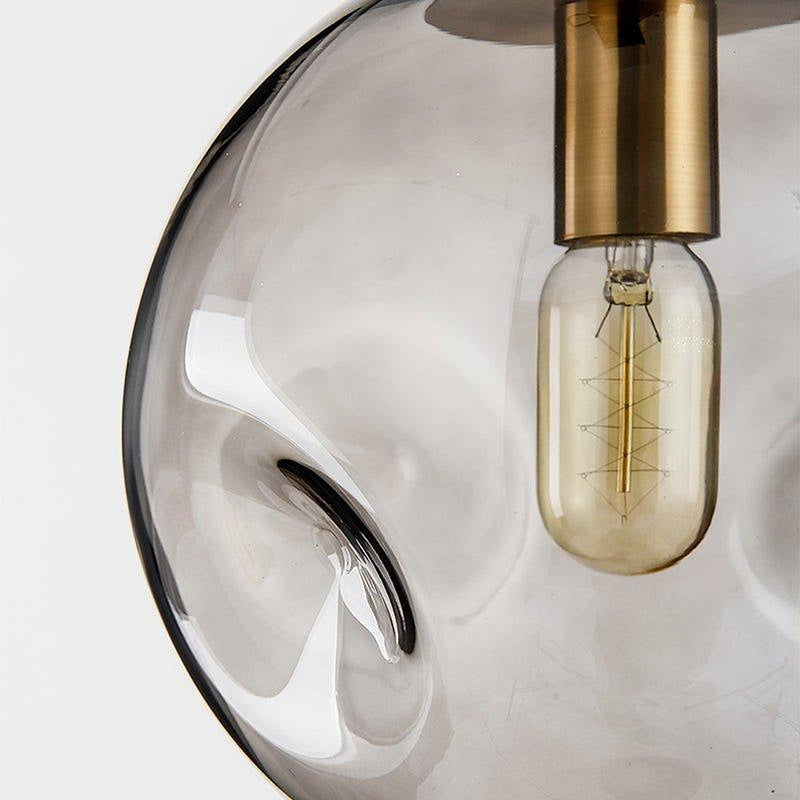 Aminta Dimpled Glass Shade Brass Pendant Light-DWHOME