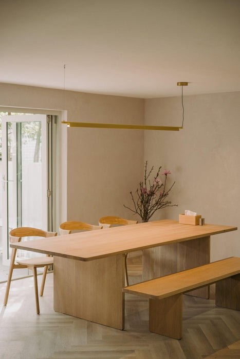 Ando Minimalist Line Brass Kitchen Island Pendant Light.