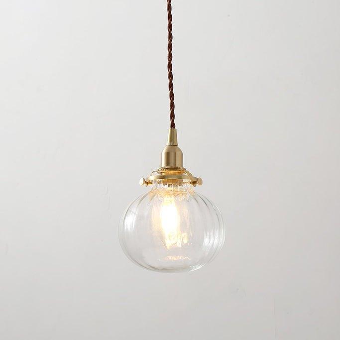 Anemone swirled glass brass pendant Light.