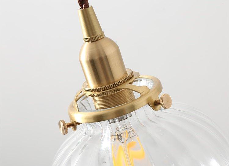 Anemone swirled glass brass pendant Light.