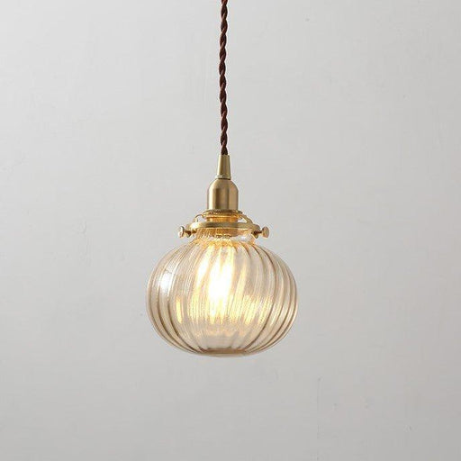 Anemone swirled glass brass pendant Light.