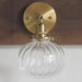 Anemone swirled glass brass wall light sconce.