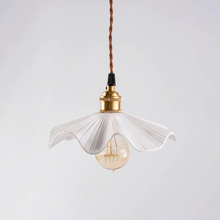 Anna Fluted Shade Brass Fitting Pendant Light - DWHOME