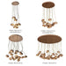 Wooden Petal Round Cluster Pendant Light.