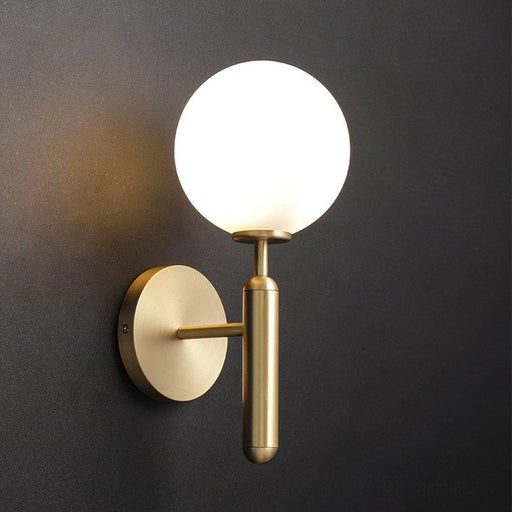 Art Deco Carlisle Glass Ball Brass Wall Light.