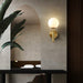 Art Deco Carlisle Glass Ball Brass Wall Light-DWHOME