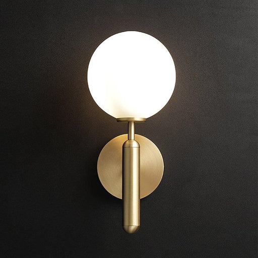 Art Deco Carlisle Glass Ball Brass Wall Light.