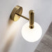Art Deco Carlisle Glass Ball Brass Wall Light-DWHOME