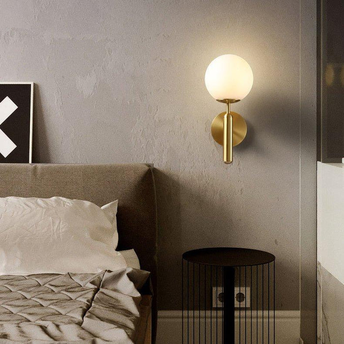 Art Deco Carlisle Glass Ball Brass Wall Light-DWHOME