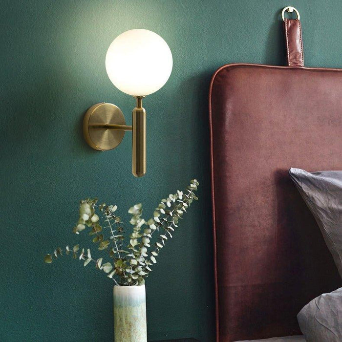 Art Deco Carlisle Glass Ball Brass Wall Light-DWHOME