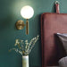 Art Deco Carlisle Glass Ball Brass Wall Light-DWHOME